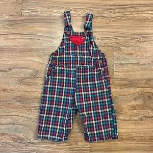 Vintage 80s osh kosh rare plaid cotton overalls
